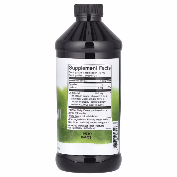 Swanson, Liquid Chlorophyll, 100 mg, 16 fl oz (473 ml) - Image 3