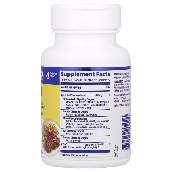 Enzymedica, Digest Gold® with ATPro®, Maximum Strength, 45 Capsules - Image 3